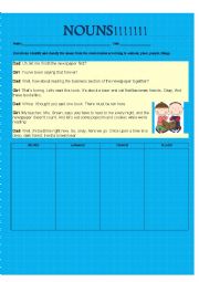 English Worksheet: Nouns