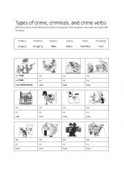 English Worksheet: Crime Vocabulary - British English