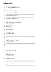 English Worksheet: English review