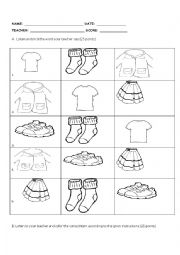 English Worksheet: CLOTHES LISTENING QUIZ