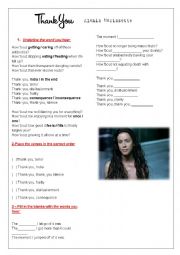 English Worksheet: Thank You - Thank U - Alanis Morissette - Song Class