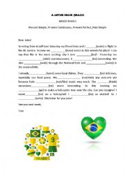 English Worksheet: a letter from Brazil