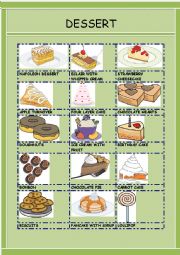 English Worksheet: DESSERT 2