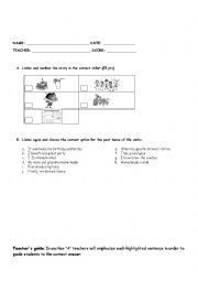English Worksheet: LISTENING SIMPLE PAST (BIRTHDAY PARTY)