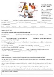 English Worksheet: Irish Sports: Gaelic Football & Hurling