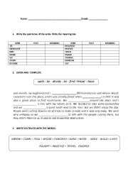 English Worksheet: Past 