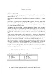 English Worksheet: 9th year test