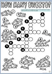 English Worksheet: How many sweets? CROSSWORD