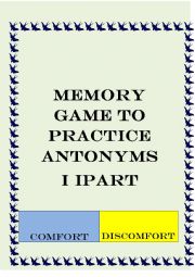 English Worksheet: MEMORY GAME OPPOSITES