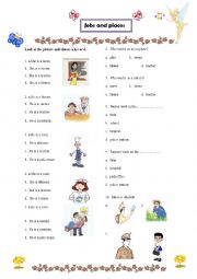 English Worksheet: Job  and  place