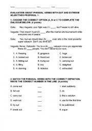 English Worksheet: PHRASAL VERBS WITH OUT AND EXTREME ADJECTIVES
