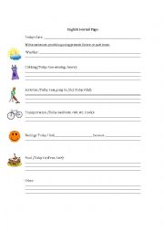 English Worksheet: ESL Journal Writing Page Beginner 