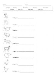 English Worksheet: animal sound
