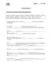 English Worksheet: internet test 