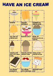 English Worksheet: HAVE AN ICE CREAM!