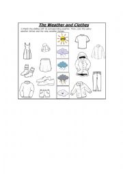 English Worksheet: The weather and Clothes