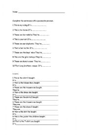 English Worksheet: Possessives 