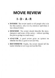 English Worksheet: How to write a movie review