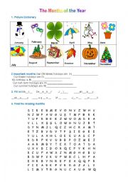 English Worksheet: Months 