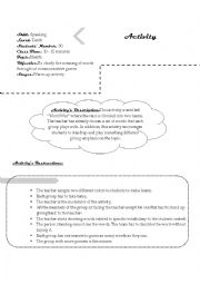 English Worksheet: word war