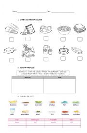 English Worksheet: food