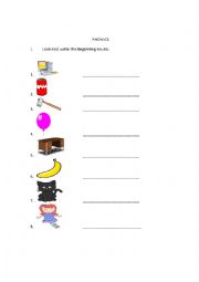 English Worksheet: Phonics Letters A,B,C,D