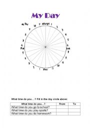 English Worksheet: Daily Routines-My Day