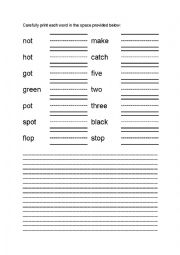 English Worksheet: Words first grade