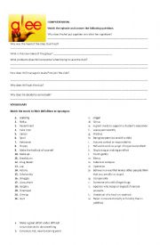 English Worksheet: Glee Pilot Episode Worksheet