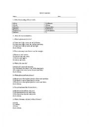 English Worksheet: Plants