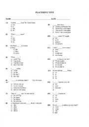 English Worksheet: Placement Test