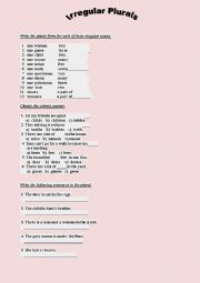 English Worksheet: irregular plurals