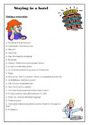 English Worksheet: Staying in a hotel