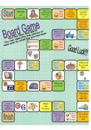 English Worksheet: Board game- basic adult learners