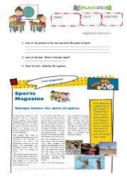 English Worksheet: Olympic Games