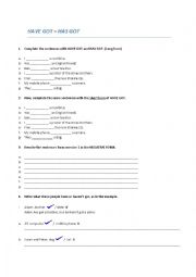 English Worksheet: HAVE GOT 