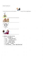 English Worksheet: PRESENT CONTINUOUS WORKSHEET