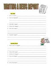 English Worksheet: Writing a newsletter/newspaper article