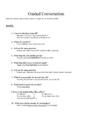 English Worksheet: Guided conversation