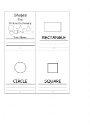 English Worksheet: SHAPES - TINY PICTURE DICTIONARY