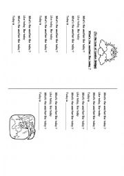 English Worksheet: What the weather like today