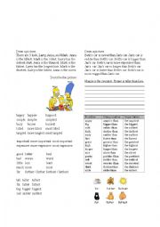 English Worksheet: Comparison practice  drawing and describing pictures