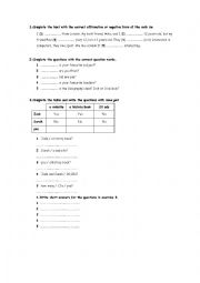 English Worksheet: Some and Any