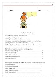 English Worksheet: Simple Past of Be