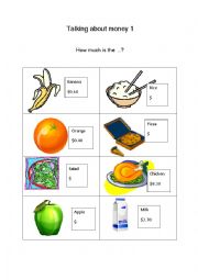 English Worksheet: Talking about money