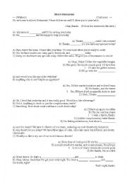 English Worksheet: Restaruant Conversation Practice