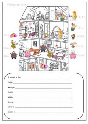 English Worksheet: Where are they?