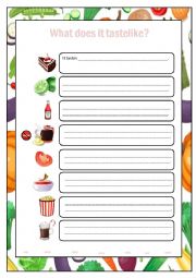 English Worksheet: What does it taste like?