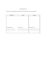 English Worksheet: Meals