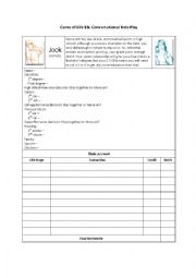 English Worksheet: Game of Life Conversational Role Play 2 of 2